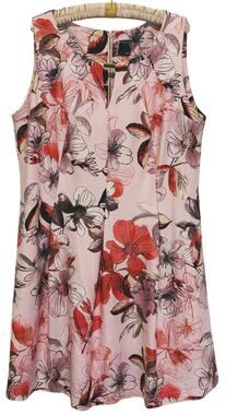Gabby Skye Floral Sleeveless Dress Plus Size 20W Pink Wedding Guest Event Party